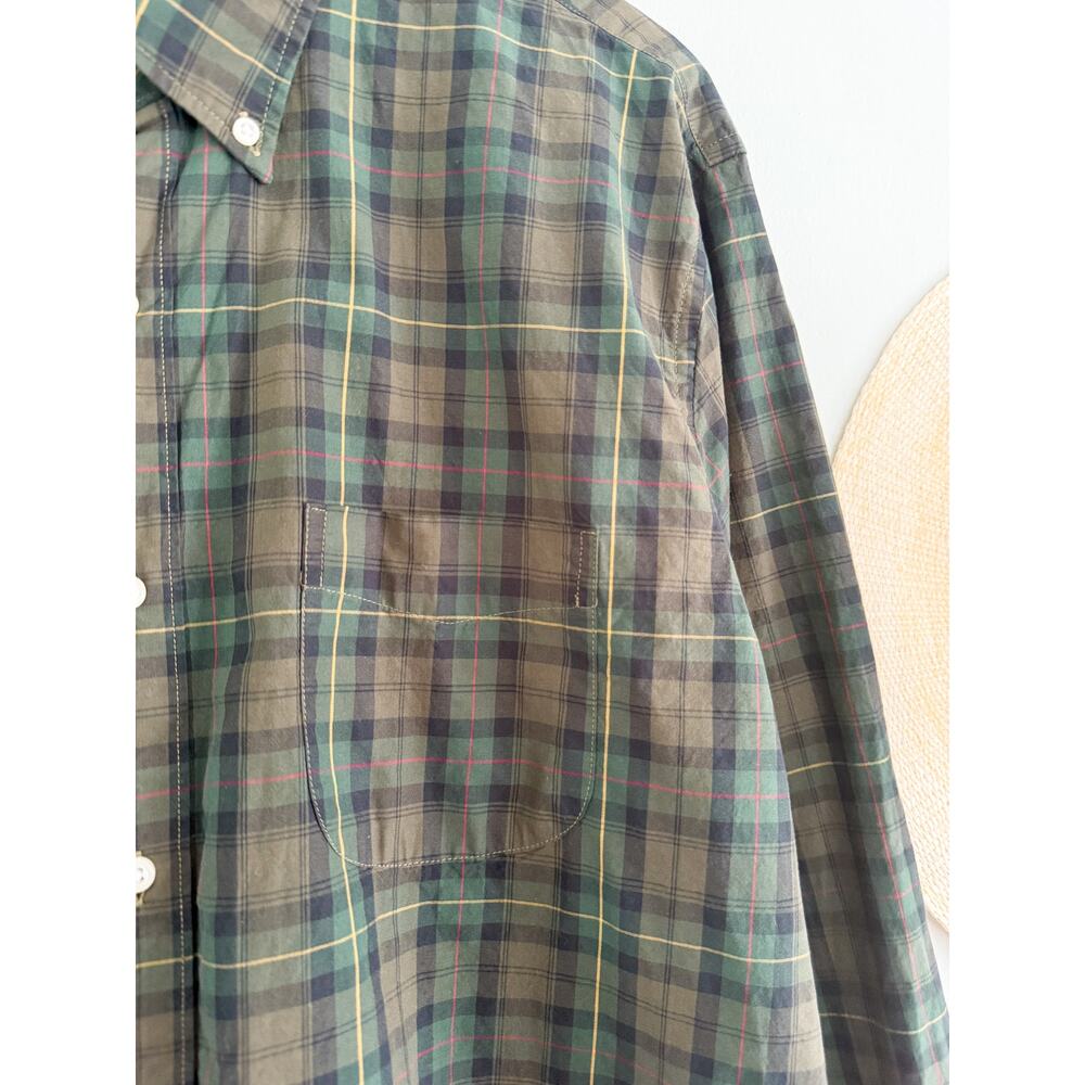 J.Crew | NWT Secret Wash slim cotton poplin shirt in Green Plaid | Sz XL - Picture 3 of 11